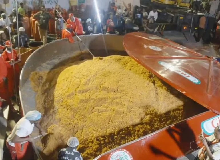 VIDEO: Moment Hilda Baci’s giant pot broke during GWR largest Jollof rice attempt