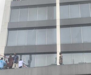 VIDEO: Workers trapped as fire guts Major Tower in Lagos