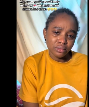 Viral Video: Nigerian Student in Tears as UK Revokes Visa for Exceeding 20-Hour Work Limit