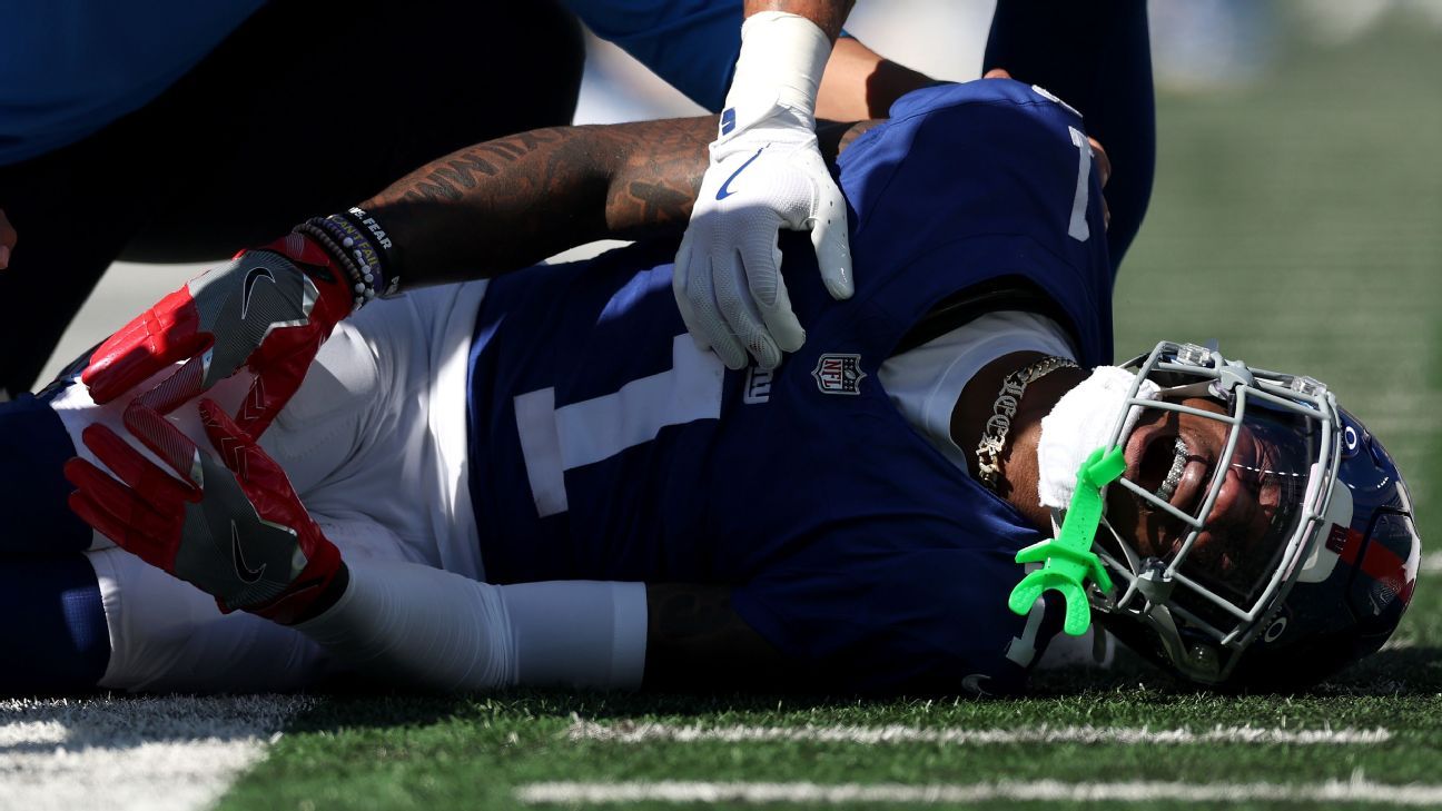 Giants WR Malik Nabers feared to have torn ACL, source says