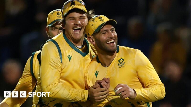England vs South Africa: Tourists win rain-affected opening T20 in Cardiff