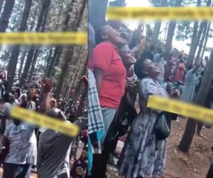 Sh0ck as thousands gather in the bush, cheerfully awaiting rapture (WATCH)