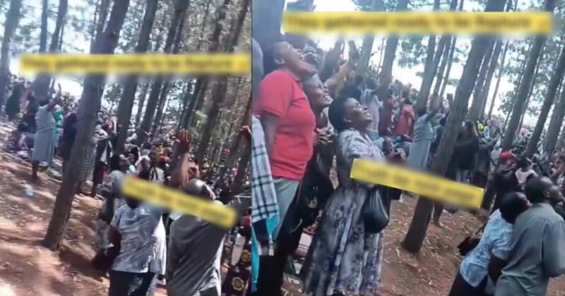 Sh0ck as thousands gather in the bush, cheerfully awaiting rapture (WATCH)