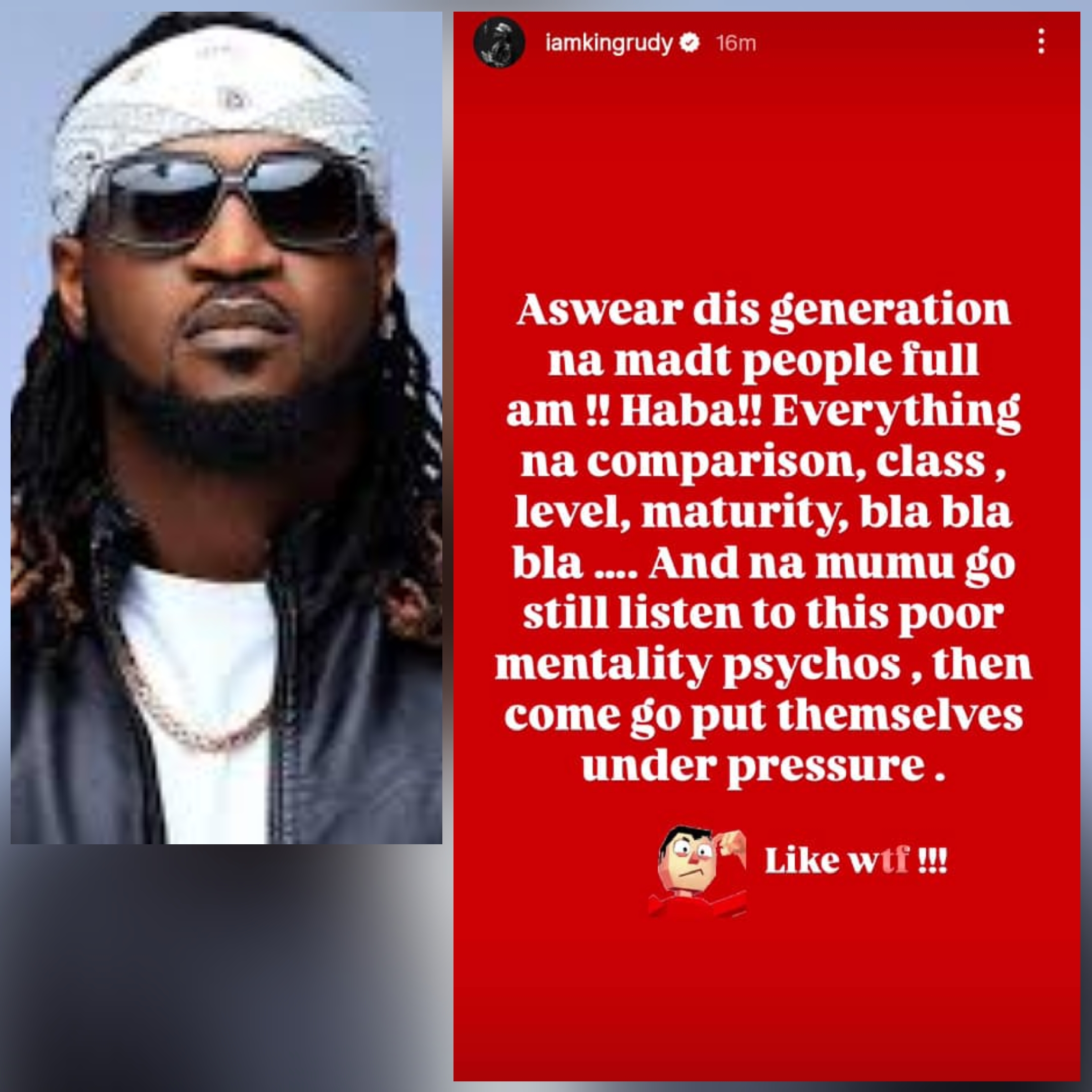 Paul of P-Square blows hot, calls out people living for comparison and pressure