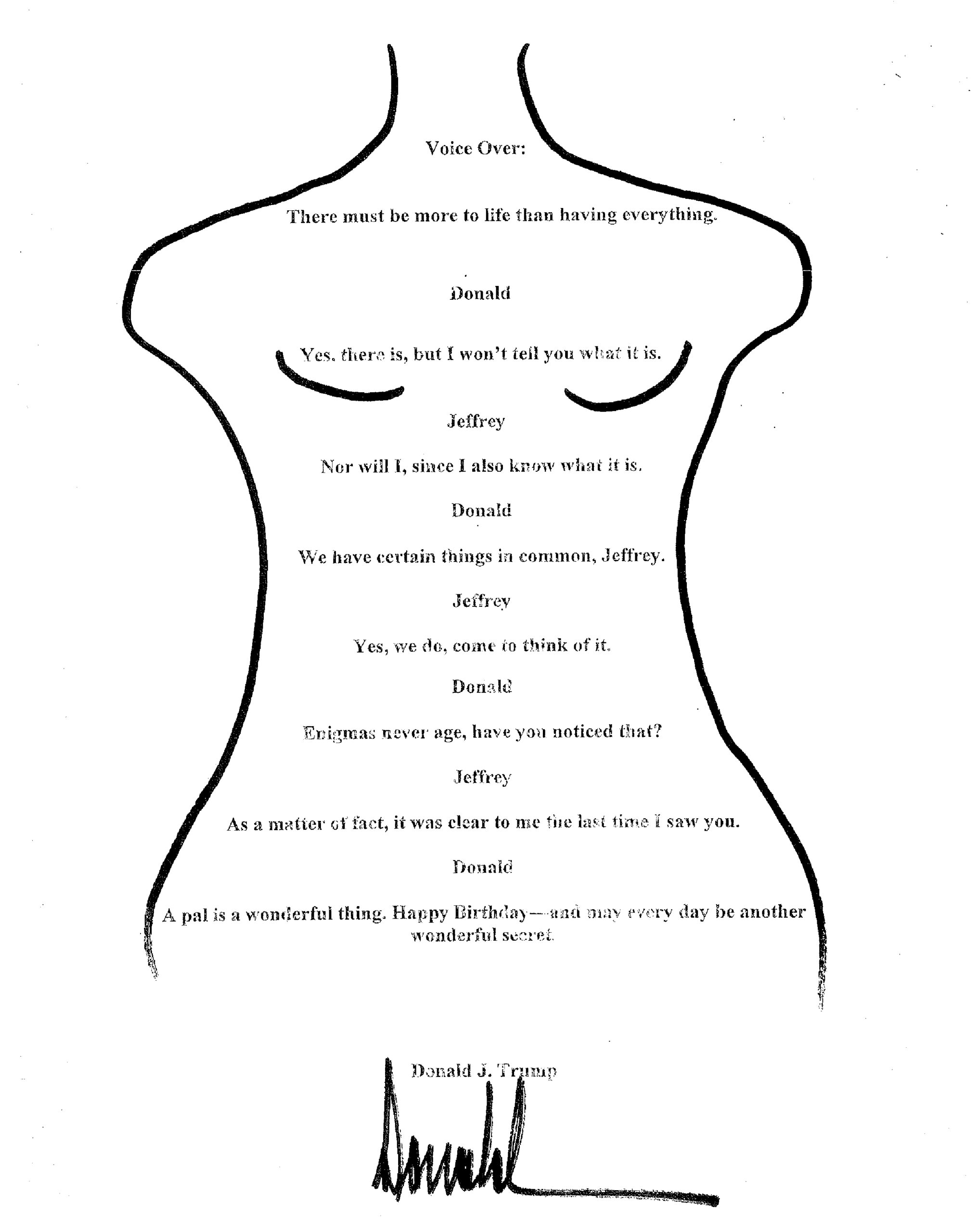 Trump breaks silence on sÂ£xually suggestive birthday letter to Epstein