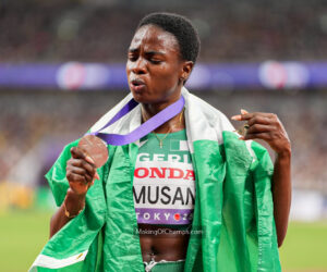 Amusan Celebrates Silver Medal Finish