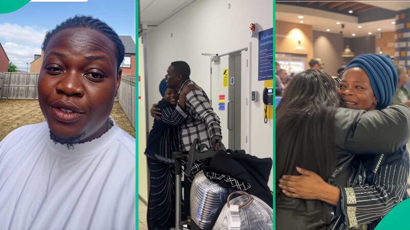 Nigerian Man Emotionally Welcomes Mother to UK After 5 Years Apart, Reunion Video Melts Hearts