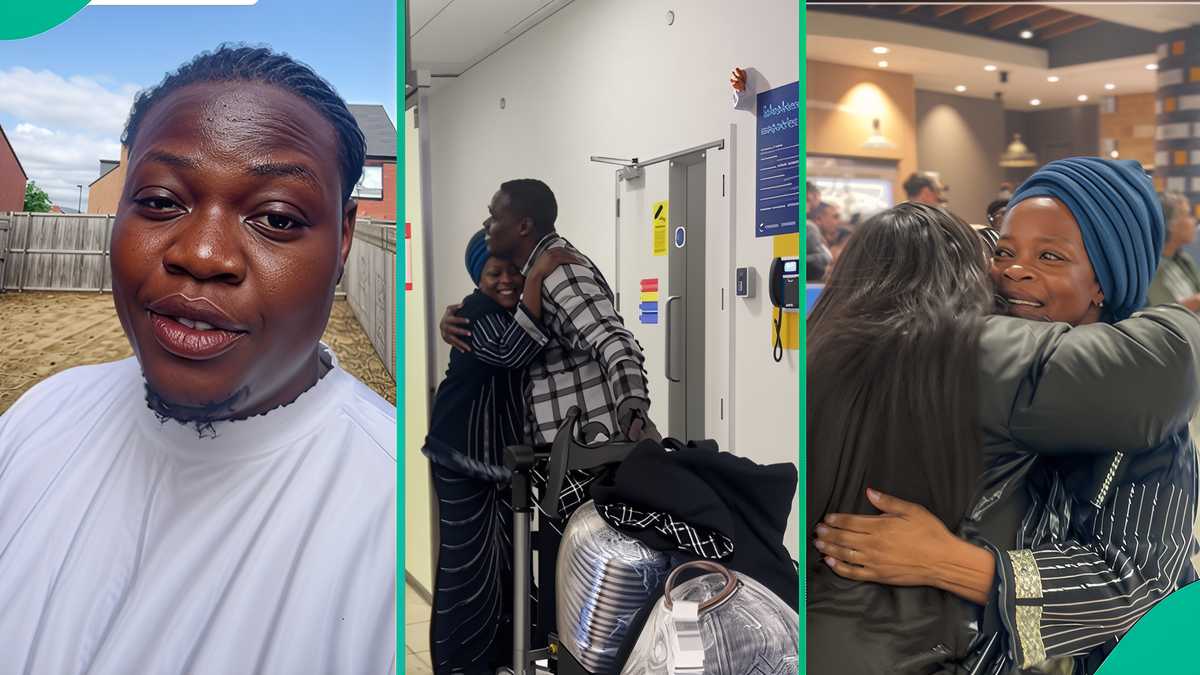 Nigerian Man Emotionally Welcomes Mother to UK After 5 Years Apart, Reunion Video Melts Hearts