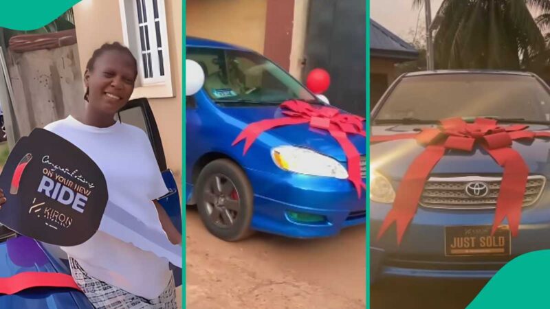 Man Buys Toyota Car For His Wife, Gives it To Her As Push Gift After Childbirth