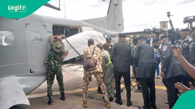 Nigerian Governor Receives Remains of Ex-IGP, Touching Video, Photos Emerge