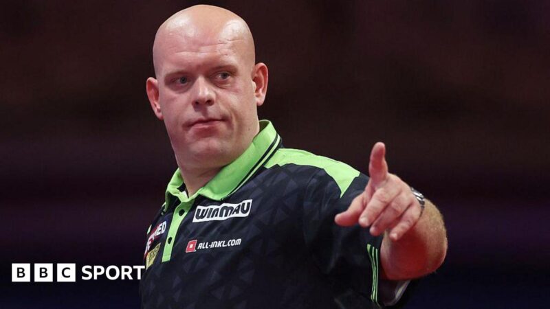 World Series of Darts: Michael van Gerwen beats Luke Littler to take title