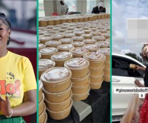 Hilda Baci Distributes Hundreds of Plates of Jollof Rice to People on Street, Sparks Mixed Reactions