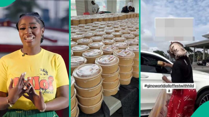 Hilda Baci Distributes Hundreds of Plates of Jollof Rice to People on Street, Sparks Mixed Reactions