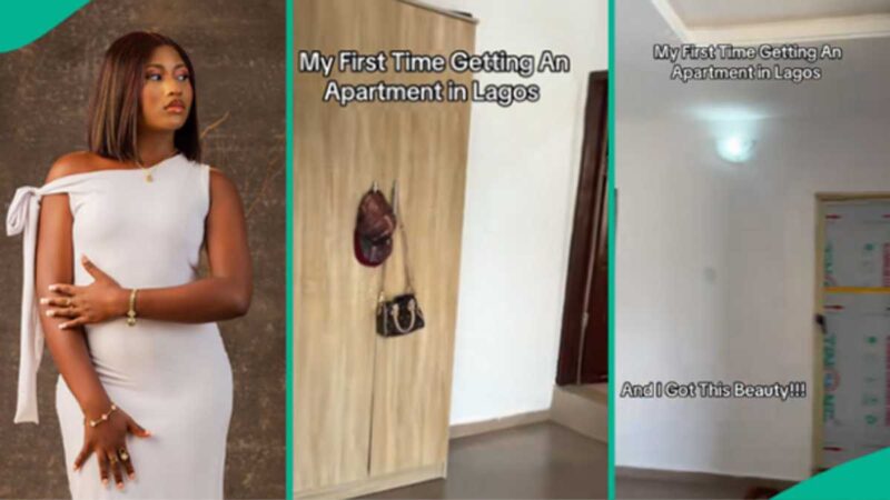 Lady Displays Interior of House She Rented in Lagos State: “My First Time Getting Apartment”