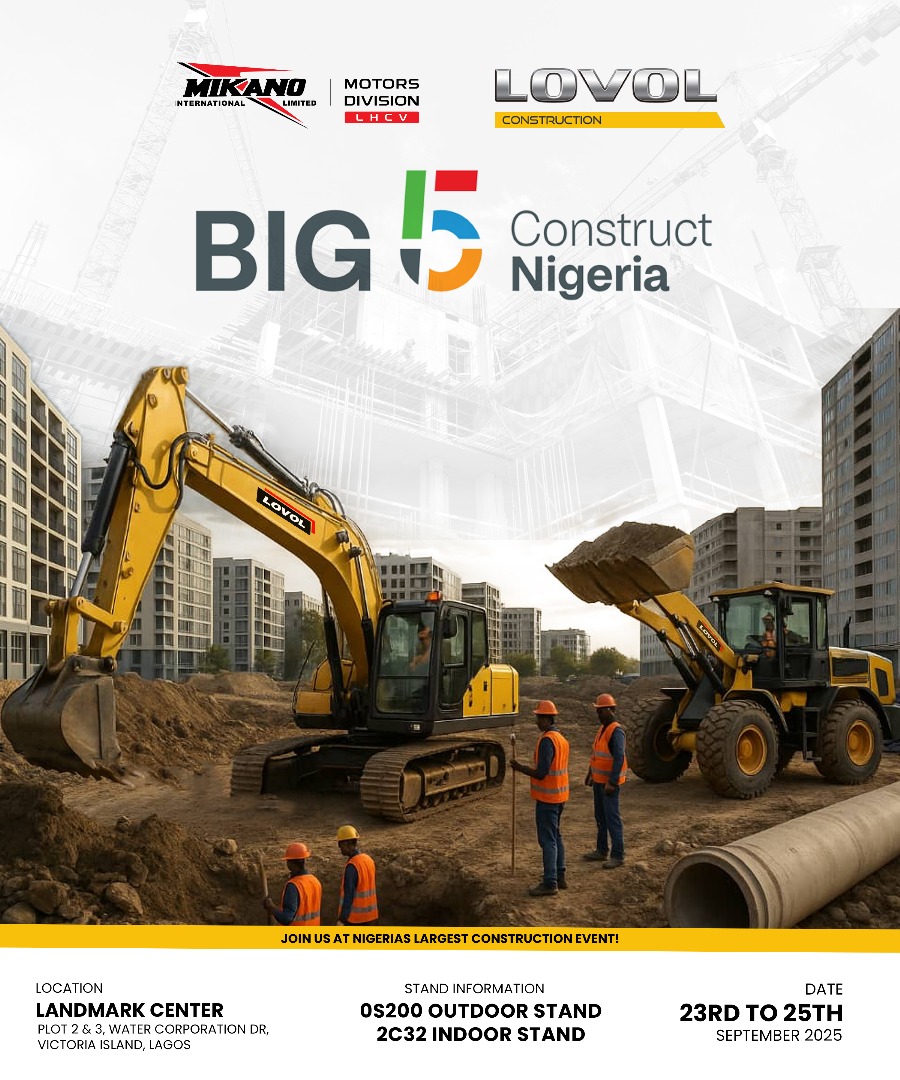 Mikano Motors LHCV and LOVOL  Gear Up for Big 5 Construct Nigeria 2025 – Daily Trust