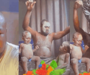 dad shares hilarious playtime with his twin babies while his wife was away.