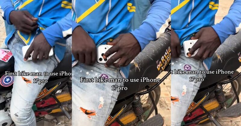 Man baffled after spotting bikeman using latest iPhone 17 Pro (WATCH)