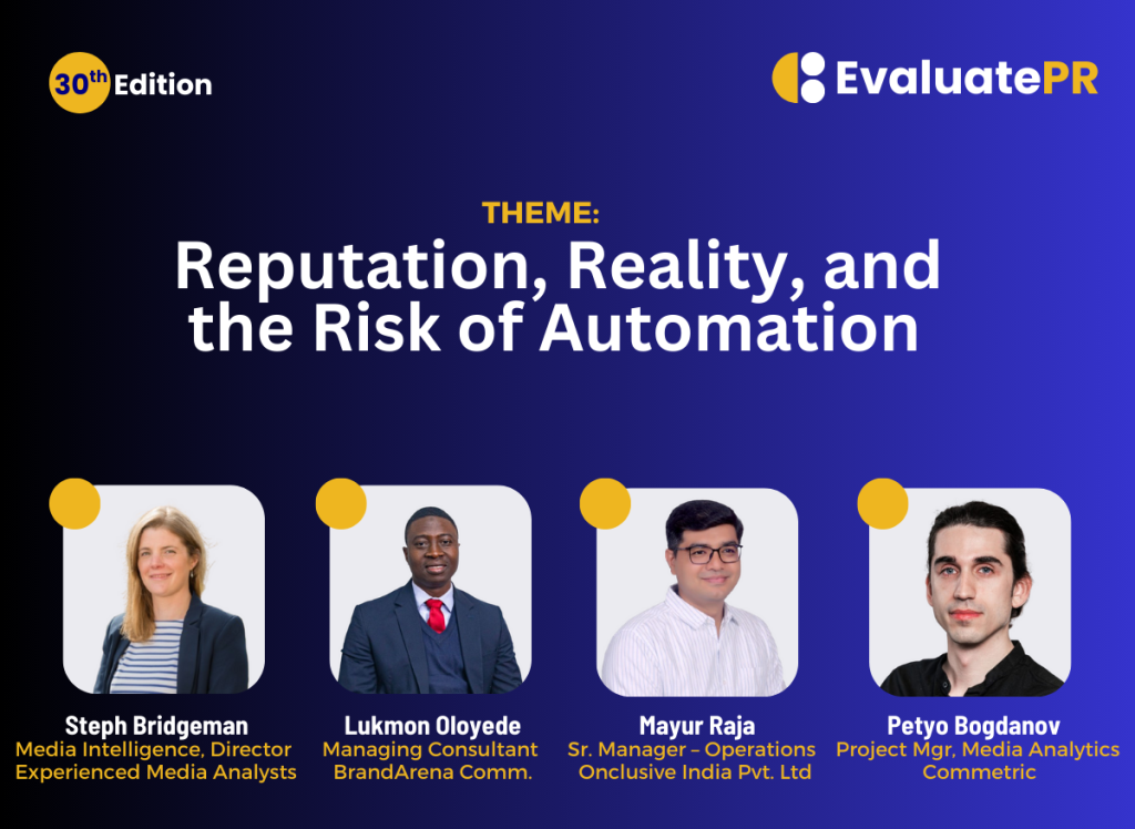 EvaluatePR 30: Discuss to Focus on Reputation, Reality, and the Risk of Automation | Tech | Business