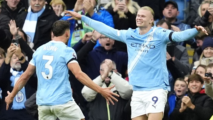 Haaland double fires Man City to 3-0 derby win over Man United