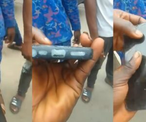 Lady in tears as she sees fufu inside newly bought phone