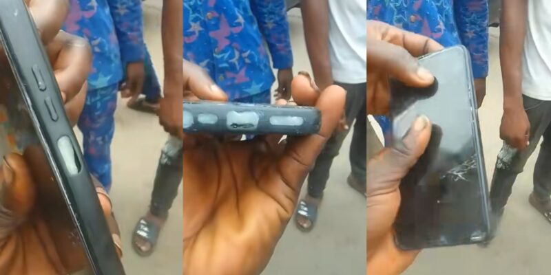 Lady in tears as she sees fufu inside newly bought phone