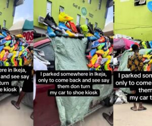 Man shocked to find his car converted into mini shoe shop