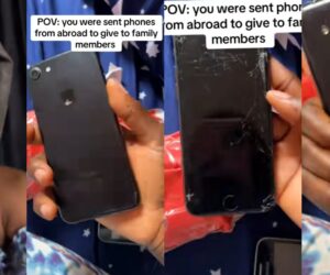 Lady flaunts phones uncle sent to them from abroad