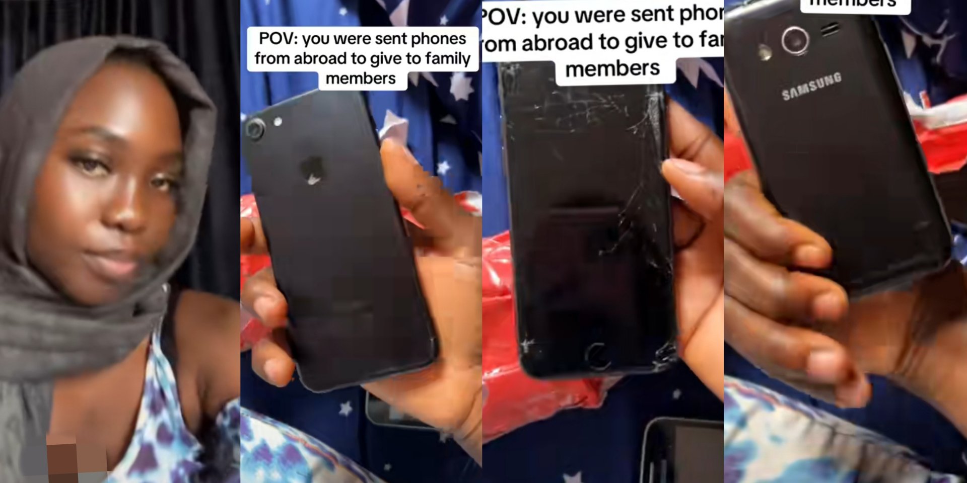 Lady flaunts phones uncle sent to them from abroad
