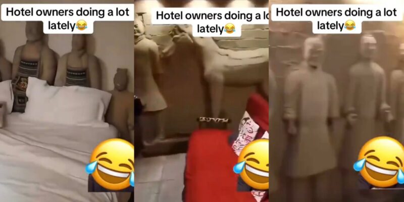 Man surprised by strange decor in hotel room he booked online