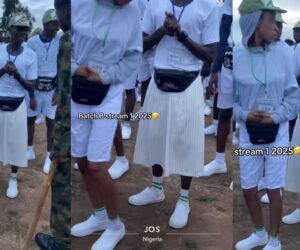 Soldier confronts corper as she rocks white skirt to NYSC camp