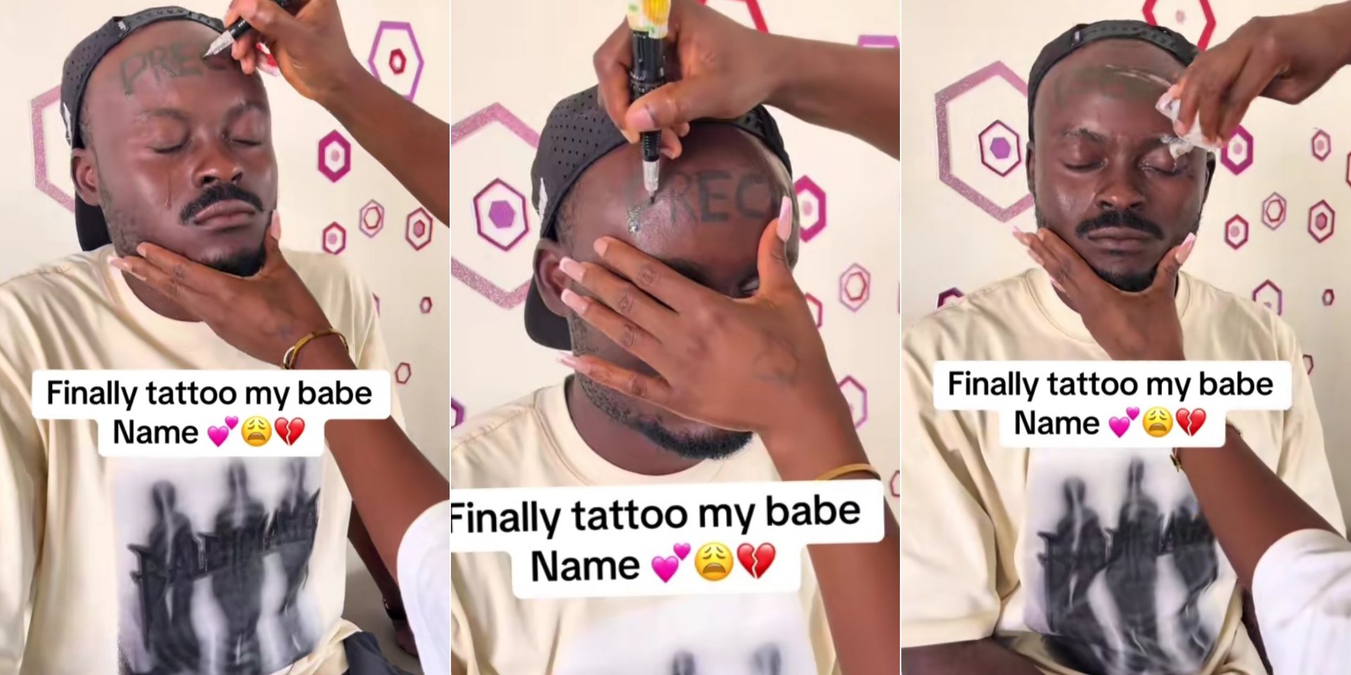 Love continues to win as man tattoos girlfriend’s name on forehead