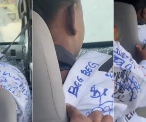 Drama as ‘Beg Beg’ is written on graduate’s sign-out shirt