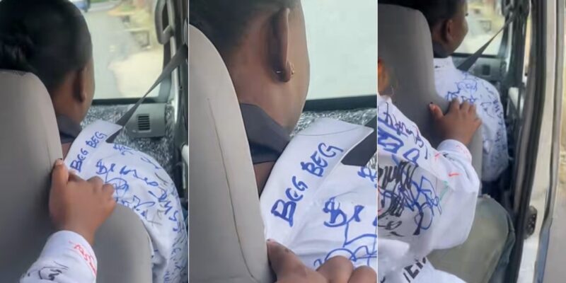 Drama as ‘Beg Beg’ is written on graduate’s sign-out shirt