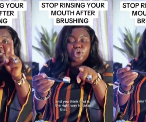 “Don’t rinse your mouth after brushing” — Lady sparks debate on dental hygiene
