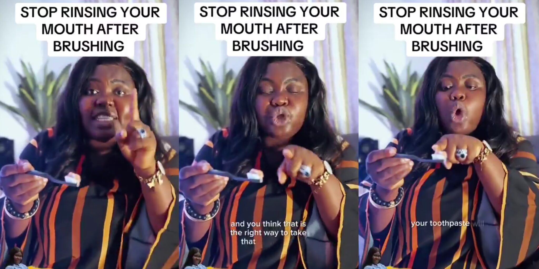 “Don’t rinse your mouth after brushing” — Lady sparks debate on dental hygiene
