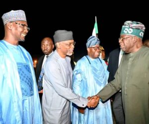Tinubu heads to Kaduna for wedding event, visit Aisha Buhari