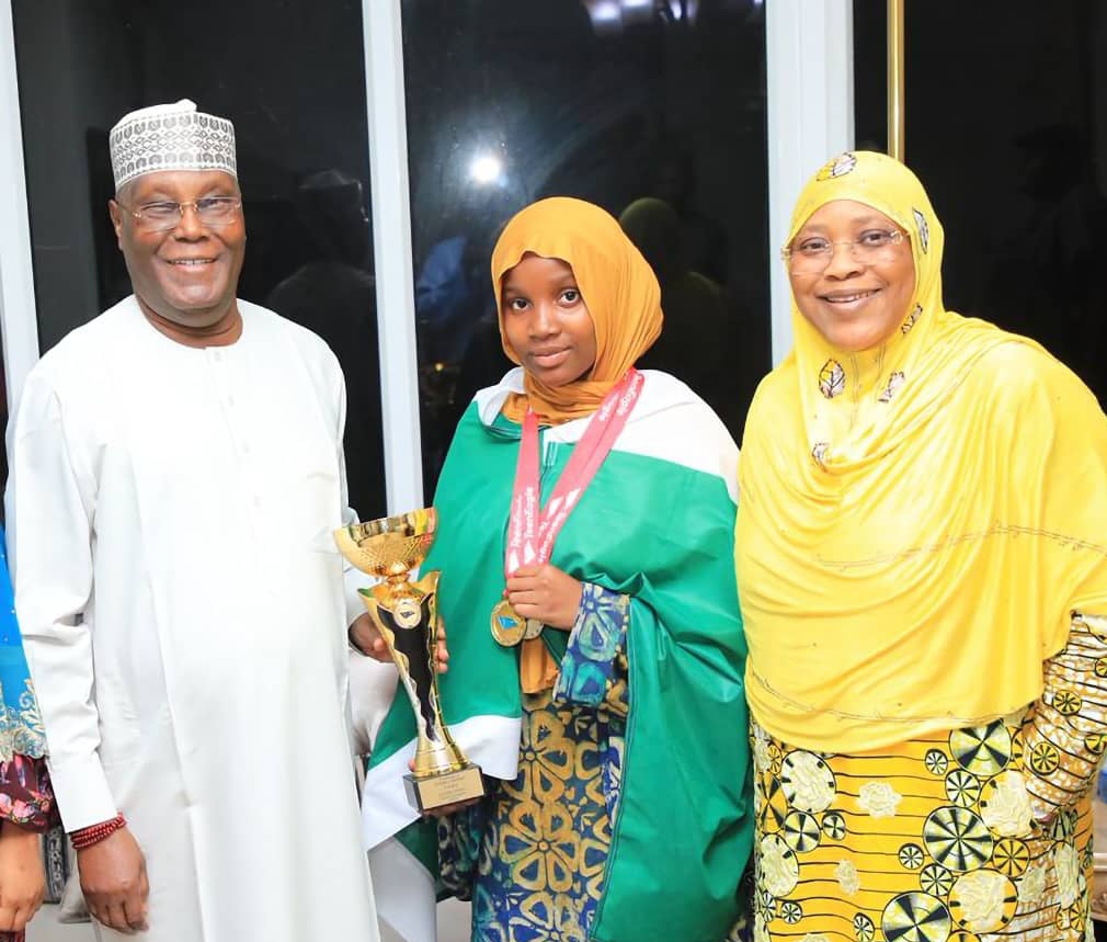 Amb. Fatima commends Atiku for scholarships to TeenEagle champions