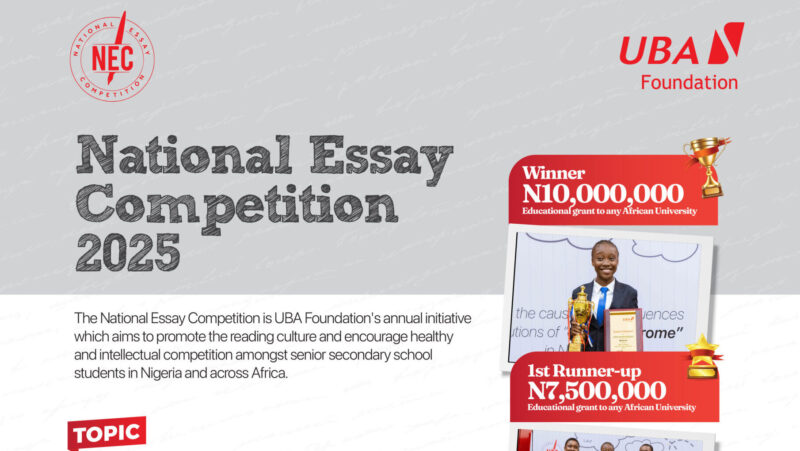 UBA Foundation flags-off 2025 National Essay Competition, over N18m grants, prizes up for grabs