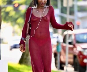Kenyan comedian Elsa Majimbo faces backlash as she steps out without bra in see-through dress (photos)