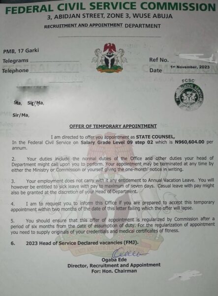 Over 18 Months After Recruitment, Nigerian Justice Ministry Yet To Deploy Staff, Leaves Recruits Stranded