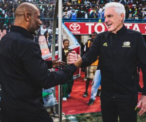 ‘You have to fight’ — Super Eagles head Coach Eric Chelle reacts to touchline tussle with SA coach, Broos