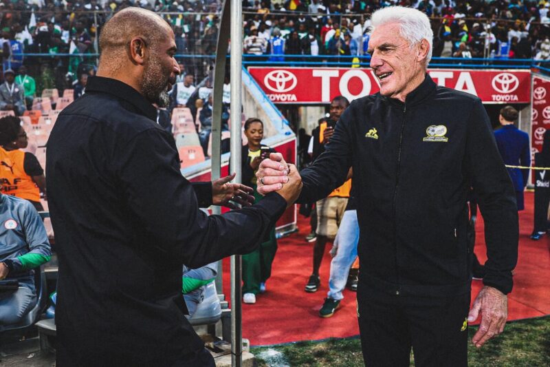 ‘You have to fight’ — Super Eagles head Coach Eric Chelle reacts to touchline tussle with SA coach, Broos