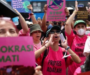 Indonesian Women in Pink Lead Protests Against Police Brutality
