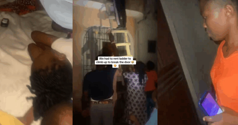 A lady and her family were locked out of their house for several hours after leaving the children home alone (VIDEO)