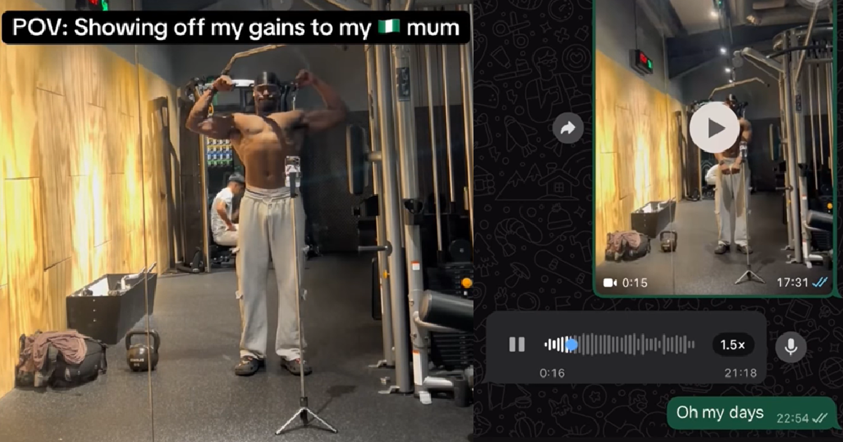 “When you’re not a cow” – Man shares his mom’s reaction to his gym gains.(WATCH)