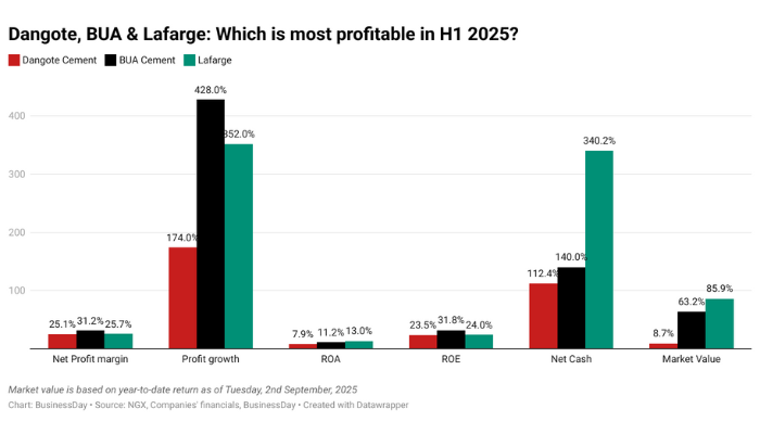 Dangote, BUA, Lafarge: Which is the most profitable in H1 2025?