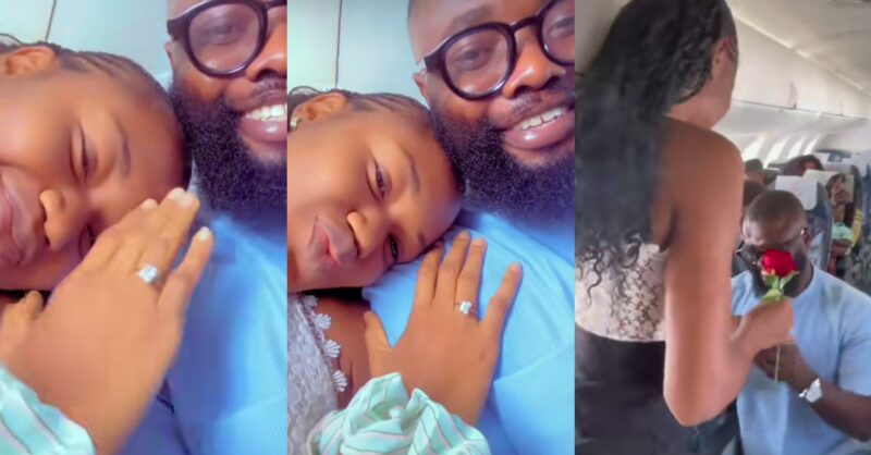 Man proposes to fiancee on Ibom Air Flight