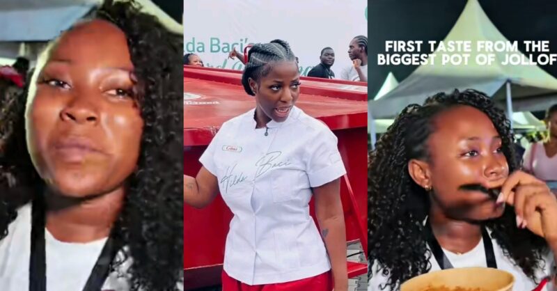 Lady shares her review after tasting Hilda Baci’s largest pot of jollof rice