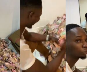 Newlywed couple spotted counting Naira notes on their wedding night %