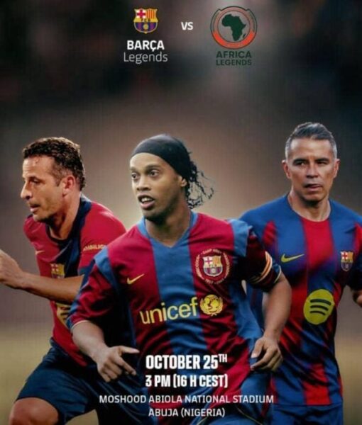 Ronaldinho, Saviola, Giuly, Other Barça Legends For Abuja Champions Cup